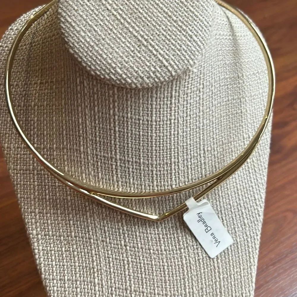 NWT Vera Bradley gold tone choker necklace cuff